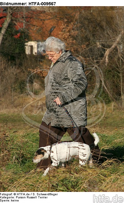 Frau mit Parson Russell Terrier / woman with PRT / HTFA-009567