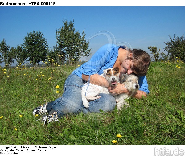 Frau mit Parson Russell Terriern / woman with PRT / HTFA-009119