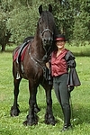 Frau mit Friese / woman and friesian horse