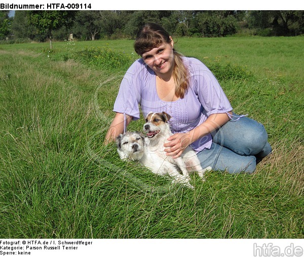Frau mit Parson Russell Terriern / woman with PRT / HTFA-009114